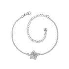 Fashion Simple Star White Cubic Zircon Anklet Silver - One Size