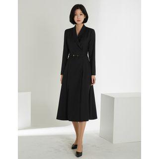 Shawl-lapel Maxi Jacket Dress