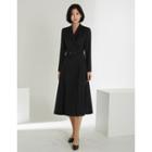 Shawl-lapel Maxi Jacket Dress