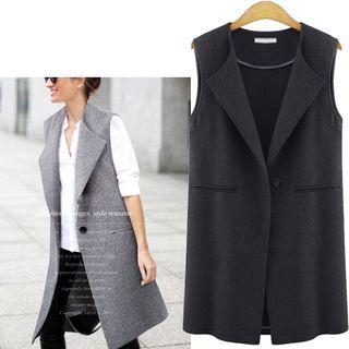 Single Button Long Vest