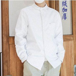 Panel Fleece-lined Long-sleeve Shirt