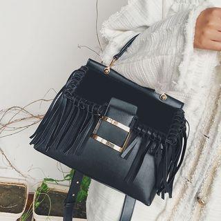 Stitched Fringed Satchel
