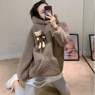 Bear-accent Fleece Hoodie