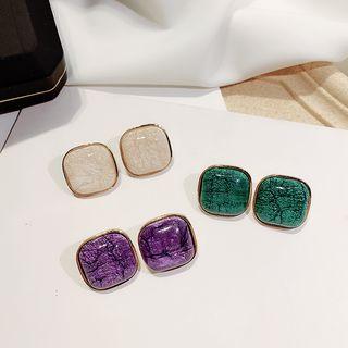 Marble Print Square Earring