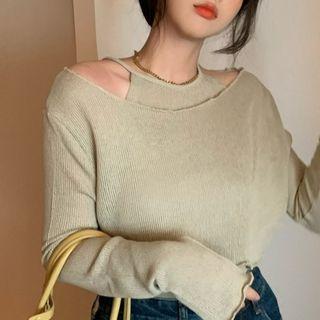 Set: Plain Knit Top + Halter Top