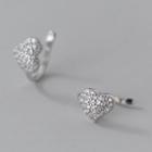 Heart Rhinestone Cuff Earring 1 Pair - Silver - One Size