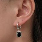 Square Rhinestone Alloy Dangle Earring / Pendant Necklace