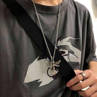 Angel & Cross Necklace Silver - One Size