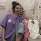 Printed Elbow-sleeve T-shirt (various Designs)