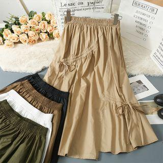 Details Drawstring Midi Skirt In 5 Colors