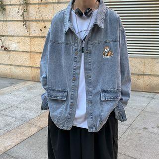 Panda Embroidered Denim Jacket