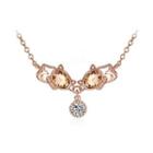 Personalized Plated Rose Gold Cat Necklace With Gold Austrian Element Crystal Rose Gold - One Size