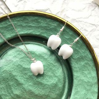 Tooth Drop Earring / Ear Clip / Necklace