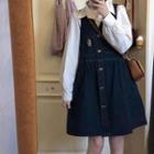 Denim Mini A-line Overall Dress / Shirt / Set