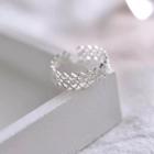 925 Sterling Silver Perforated Open Ring Silver - One Size