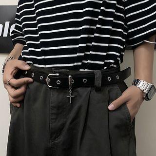 Cross Grommet Belt Black - One Size