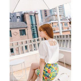 Sweetheart-neck Tie-beck Top