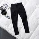 Cropped Skinny Pants Black - L