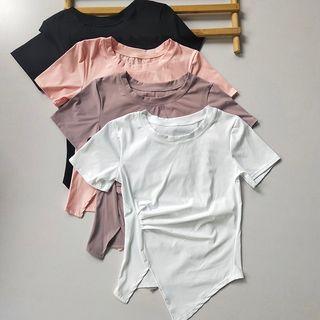 Short-sleeve Asymmetrical Quick Dry T-shirt