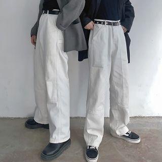 Couple Matching Plain Straight Leg Jeans