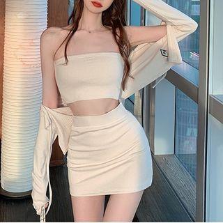 Tube Top / Mini Fitted Skirt / Jacket