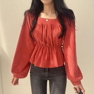 Long Sleeve Square Neck Blouse