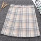 Plaid A-line Skirt / Bow Tie