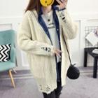 Ripped Chunky Knit Cardigan