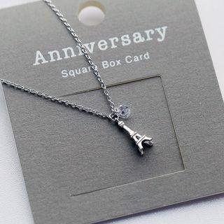 Eiffel Tower Sterling Silver Pendant Necklace