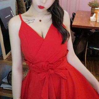 Strappy Asymmetric A-line Party Dress