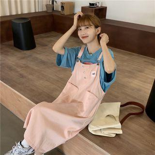 Applique Midi Overall Dress