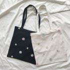 Floral Embroidered Canvas Tote Bag