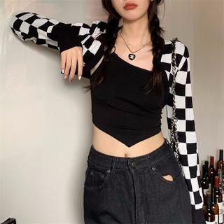 Checkerboard Shrug / Camisole Top