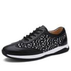 Faux Leather Trim Lace Up Sneakers