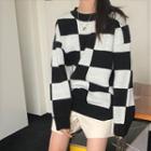 Checkered Sweater Black & White - One Size