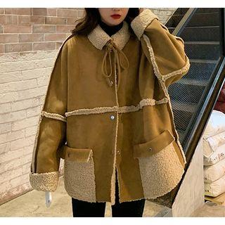 Reversible Loose-fit Jacket Coffee - One Size