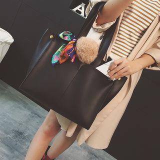 Set Of 2: Faux Leather Tote + Crossbody Bag