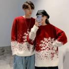 Couple Matching Christmas Sweater Red - One Size