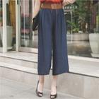 Lace-up Front Wide-leg Pants