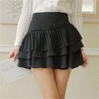 Inset Shorts Pleated Flare Skirt