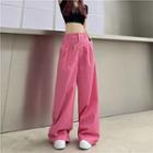 Mid Rise Belted Wide Leg Pants