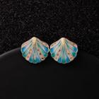 Shell Earring Blue & Gold - One Size