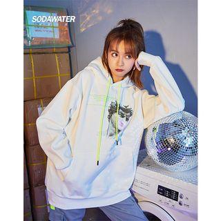 Loose-fit David-print Hooded Pullover