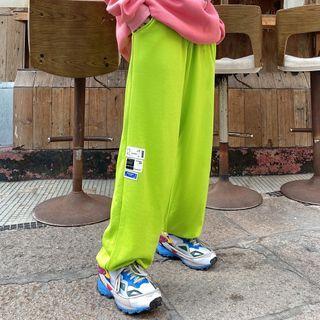 Gather-hem Straight-cut Sweatpants