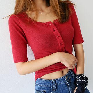 Linen Blend Slim-fit Henley