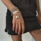 Set Of 5: Chain Bracelet 1165 - Set Of 5 - Silver - One Size