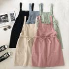 Double-pocket Lace-up Strap Dress