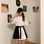 Shirtdress / Asymmetrical Accordion Pleat Skirt