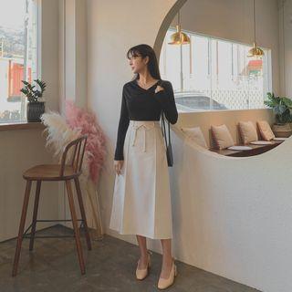A-line Long Skirt & Sash