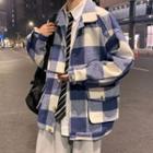Plaid Button Jacket / Sweatpants / Set